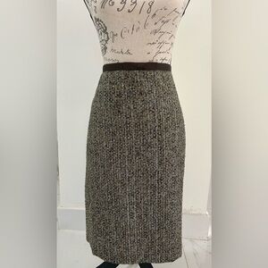Ann Taylor Pencil Lined Skirt Brown Blend Color Tweed